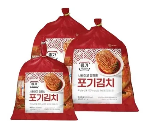 가성비최고 중부식 포기김치 11kg  포기김치(중부식 900g 베스트5